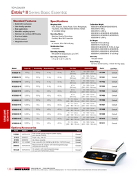 Thumbnail of document Data Sheet - Entris II Series Basic Essential, Sartorius Toploader Balance